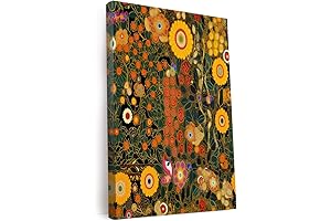 Gustav Klimt Inspired Canvas Wall Art: Five Floral Masterpieces