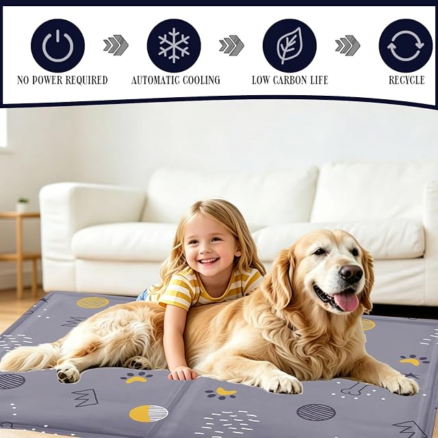 Foto 5 de 7 de FFTANXS Manta Refrescante para Perros Gatos 65 * 50cm,Alfombra Refrescante Perro con Gel No Tóxico,para Gatos…