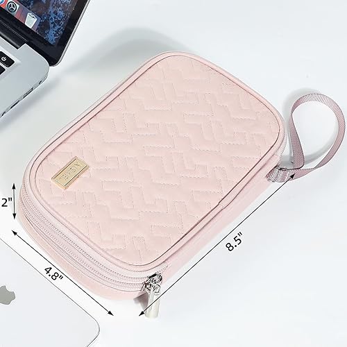 Miniatura 6 de NISHEL Funda organizadora de cables de viaje, bolsa electrónica de doble capa, esenciales para cargador, cable, teléfono, unidad flash, tamaño