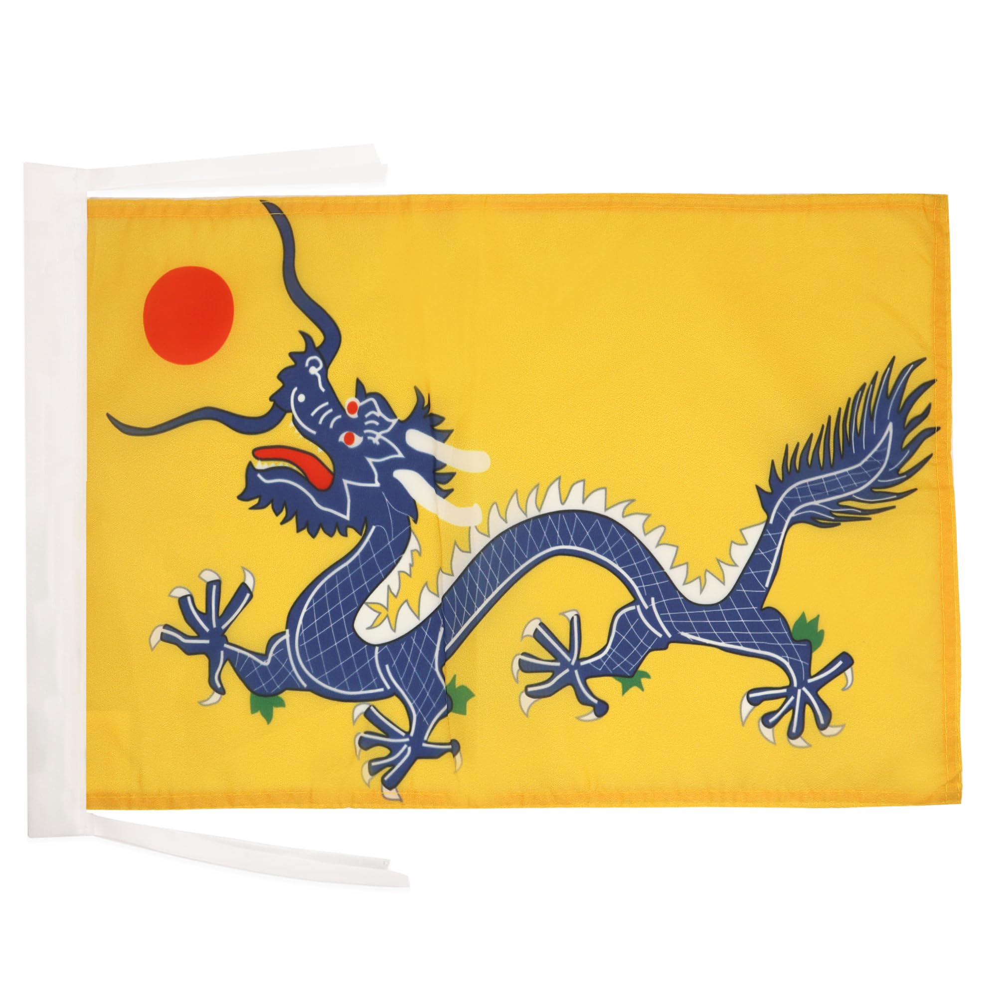 Drapeau Dragon Chinois Haute Qualite Cordelettes, 45cm x 30cm