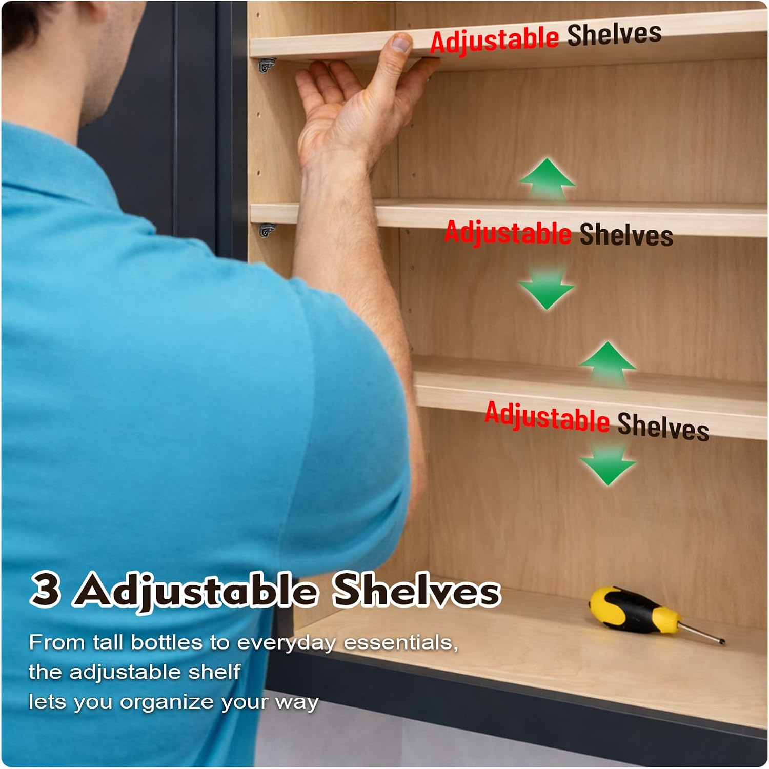 24" Kitchen Wall Cabinet with 2 Complete Door Sets, Includes Solid Shaker Doors & Clear Glass Doors, 2 Soft-Close Hinges, 2 Adjustable Shelves, RTA (Graphite Shaker, 24" W x 42" H x 12" D)