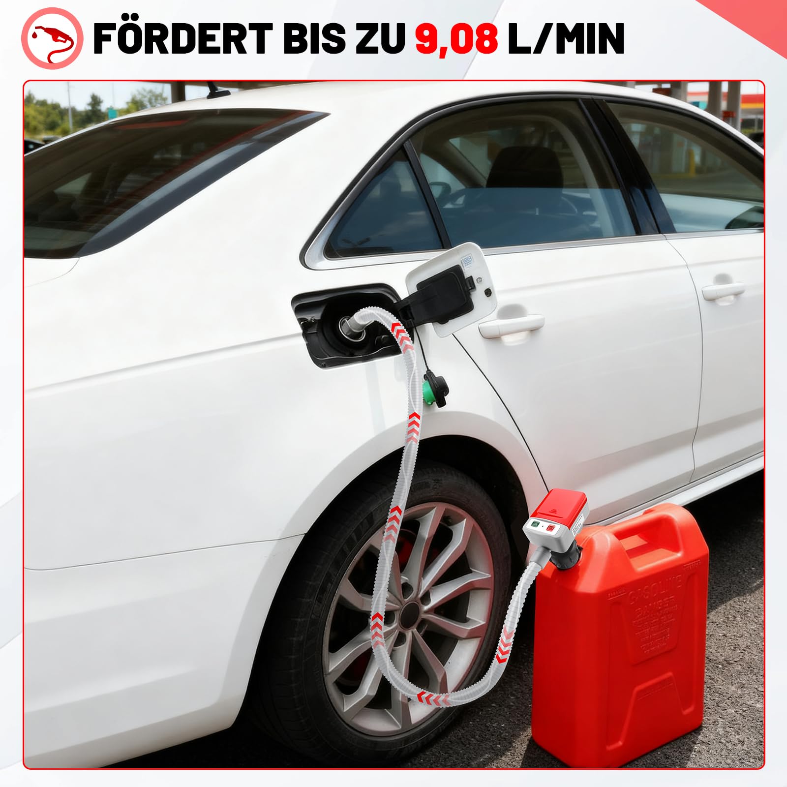 KAOLALI Pompa do oleju napędowego 12V z automatycznym wyłącznikiem (9L/min) na olej napędowy z głowicą 28mm, elektryczna pompa benzynowa do samochodu, kampera, generatora, łodzi