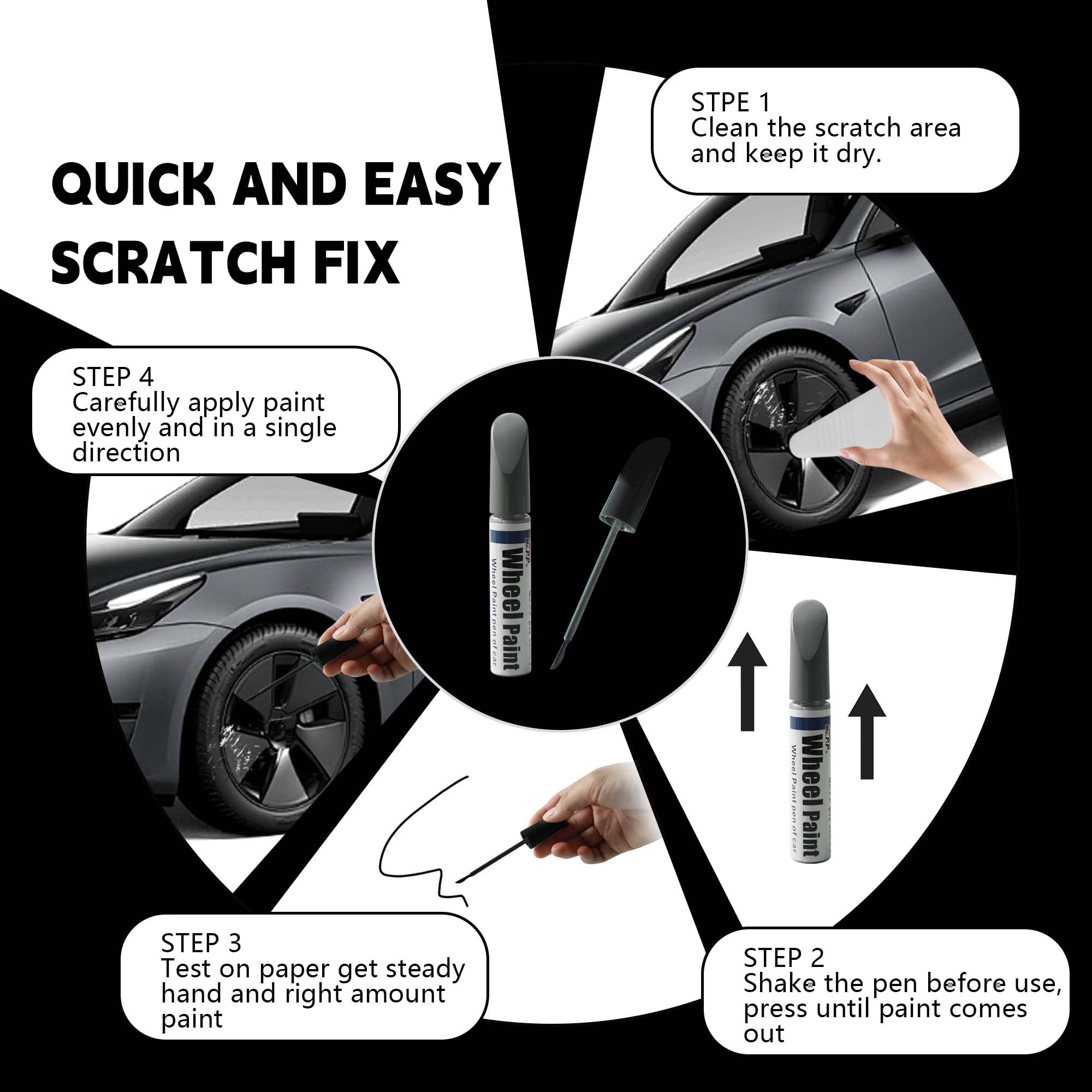 Tesla Model Y Performance 21" Uberturbine Wheel Curb Rash Repair Paint, Gunpowder