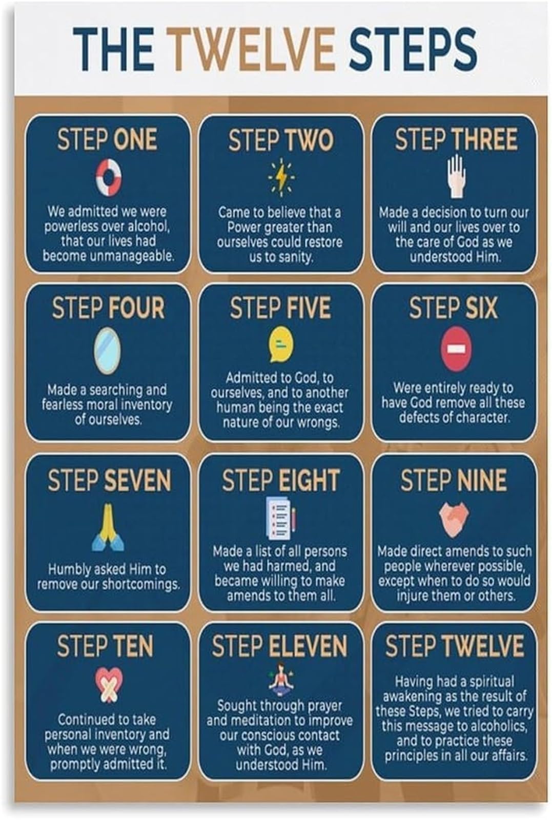 VWWJCCRO Wisdom Steps Success Poster Self Help Motivation Quotes Life Journey Affirmations Mental Wellness(Framed,12x18inch(30x45cm))