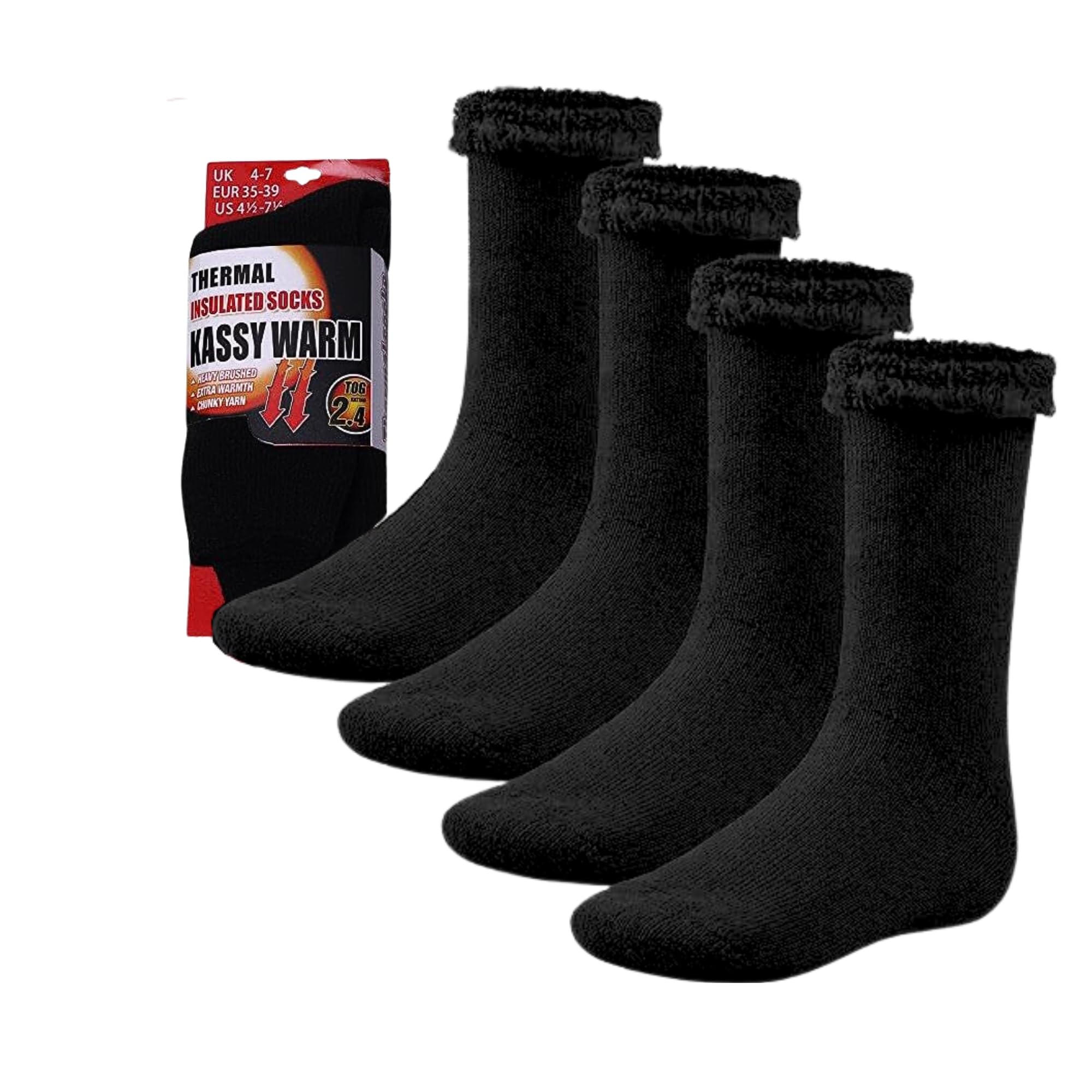 Unisex Thermal Insulated Woollen Thick Socks for Winter, Running, Hiking, Cold Weather for Men and Women (Black, Free Size)-image-30