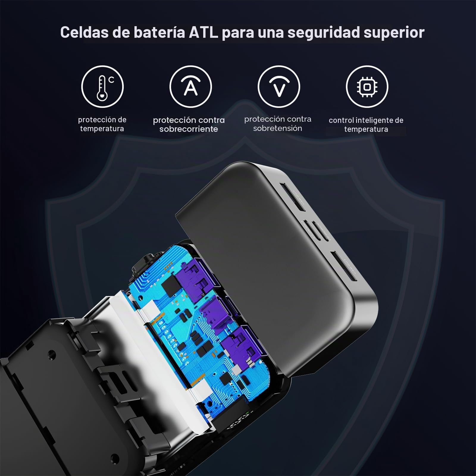 JUOVI Banco de energía portátil J2621, batería de 20000 mAh, Carga rápida de 45 W, Compatible con Tablet, portátil, iPhone 16 15 14 13 y más