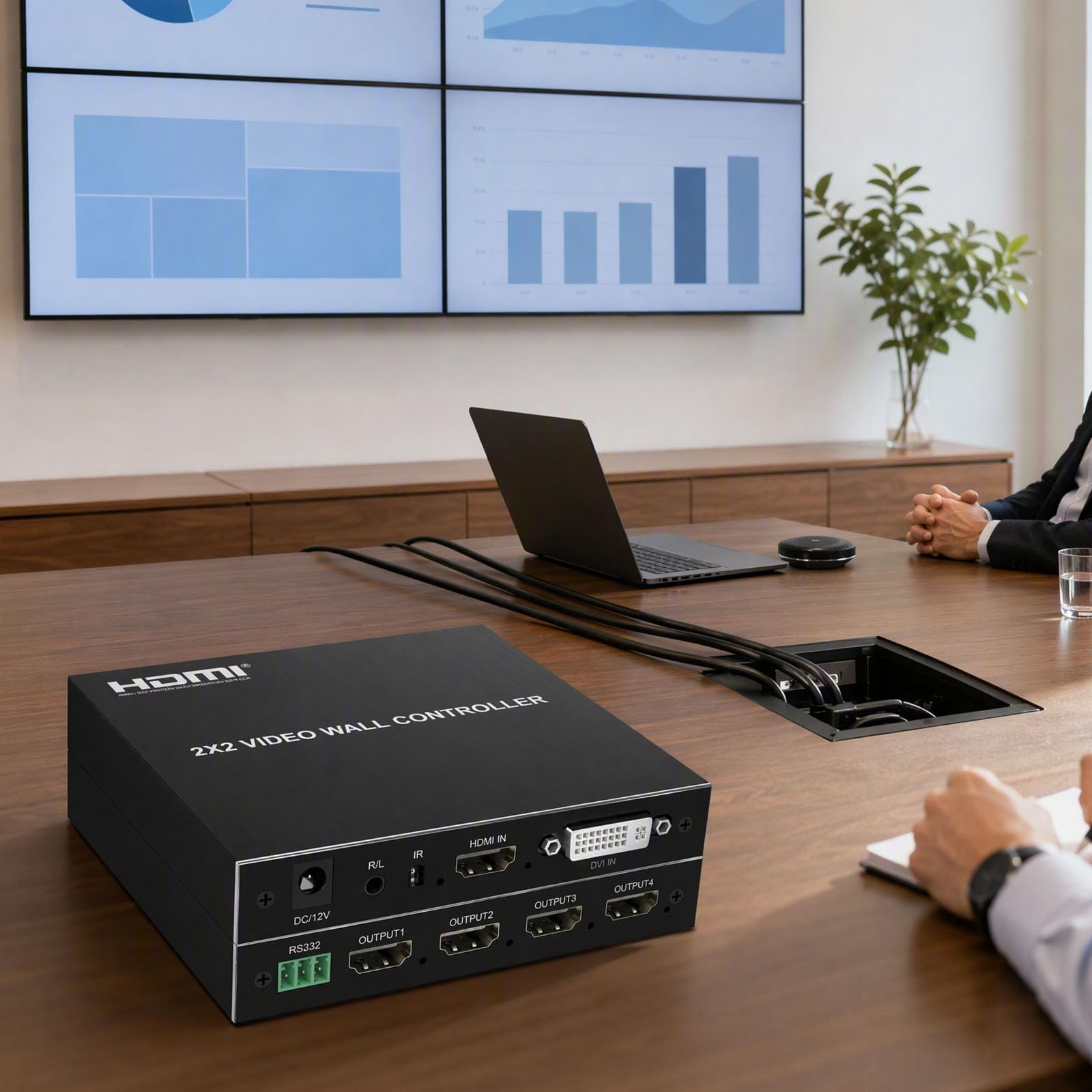 DVI 2x2 Video Wall Splicing Processor 4 wyjścia