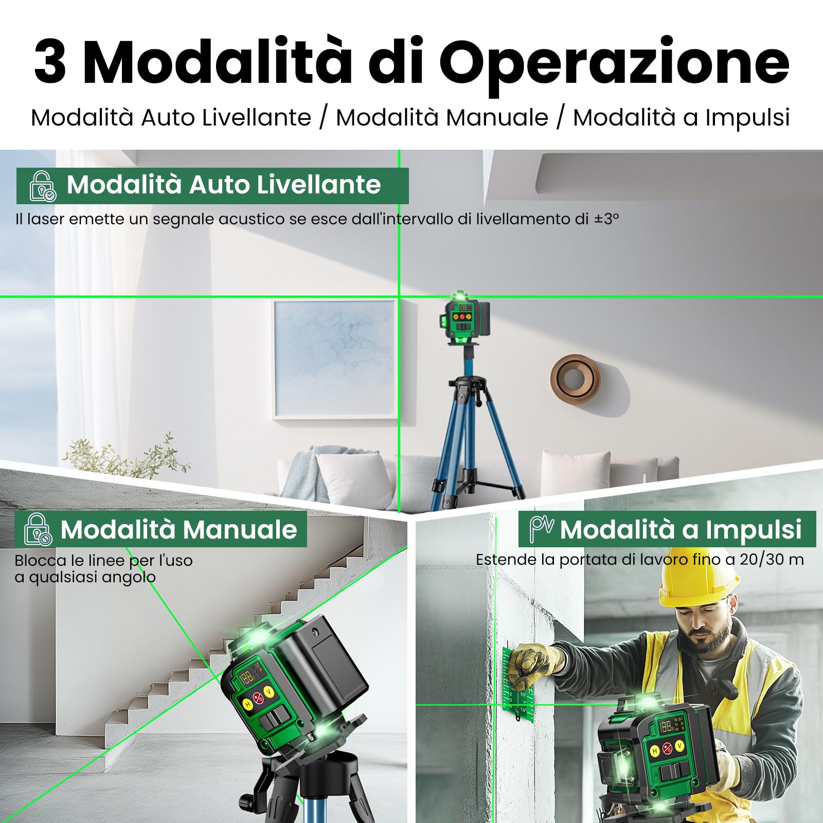 4D 16 Linea 360 ° Livello Laser Autolivellante Con Treppiede E - Foto 6
