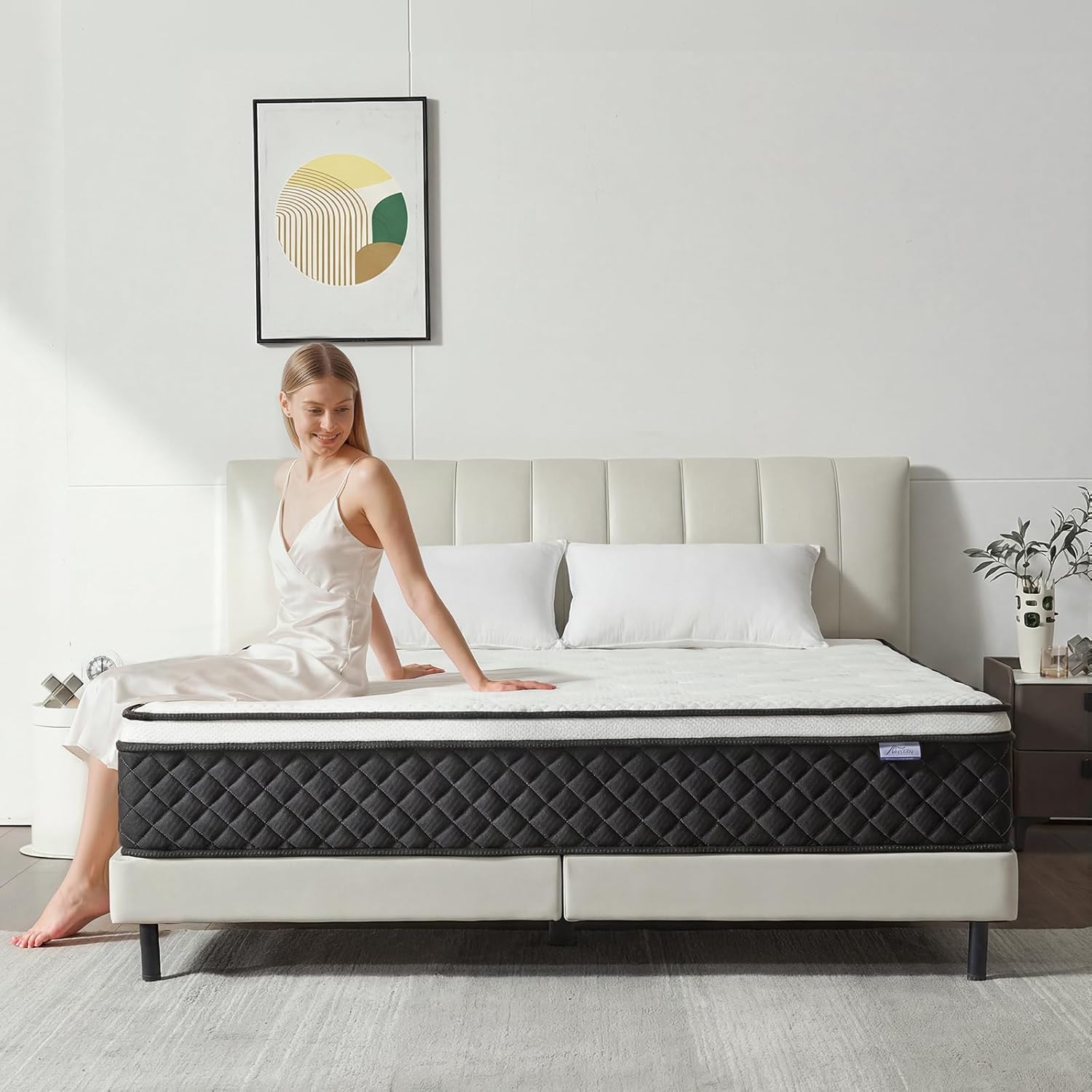 Full Size Mattress, 12 Inch Full Mattress in a Box, Memory Foam Mattress with Pocket Springs, Medium Firm, Lumbar Support & Motion Isolation, Pressure Relief & Breathable Comfort