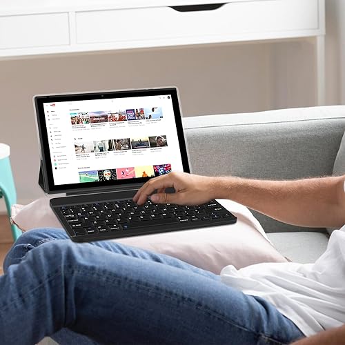 Miniatura 4 de Tableta 2 en 1 10 pulgadas Android Tablet Set, Tabletas con funda para teclado Mouse Stylus 6GB+64GB Soporta 1TB expansión 6000mAh batería 5G-WiFi