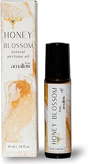 Amallow All Natural Non-Toxic Perfume Roller - Made With Pure and Organic Essential Oils - Hints of Honey, Vanilla, Lavender, Frankincense, Bergamot, Rosemary & Chamomile (Honey Blossom)