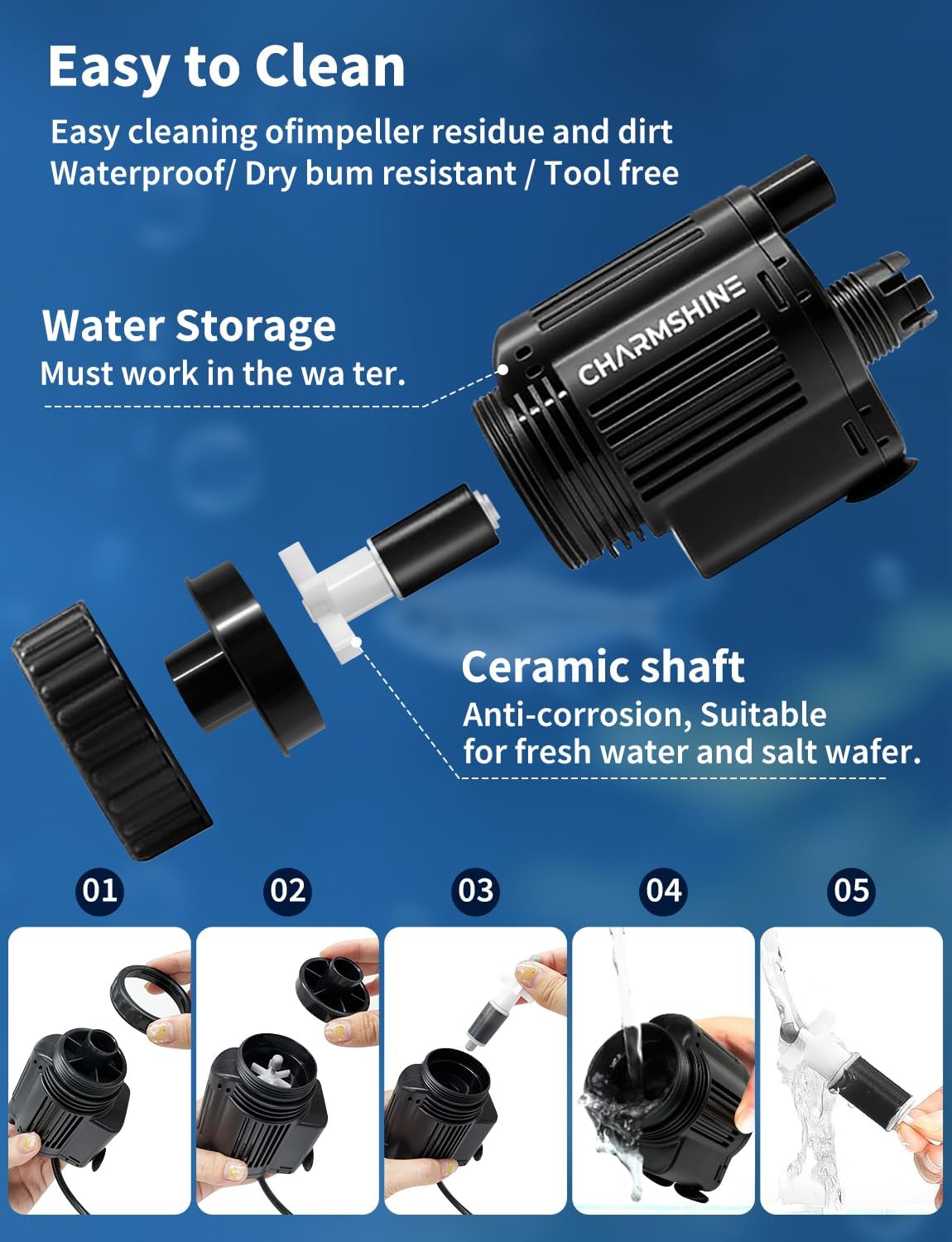 Electric Aquarium Gravel Cleaner 370GPH [2026 Edition] 6 in 1 Automatic Fish Tank Cleaning Tools Gravel Vacuum for Aquarium Fish Tank Change Water Wash Sand (with Filter Cup Hose Clamp 22W 1400L/H)