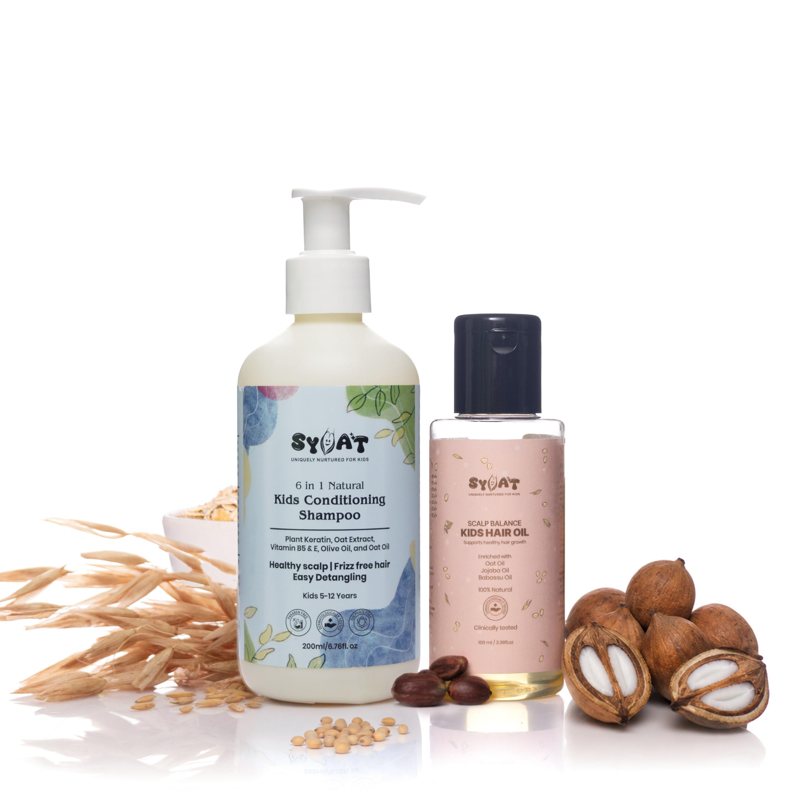 Kids Hair Care Combo – Golden Hair Ritual | Conditioning Shampoo + Scalp Balance Hair Oil | Frizz-Free, Soft & Strong Hair | pH Balanced, Dermatologist Tested, Easy Detangling | Paraben & Sulfate-Free, Non-Sticky-image-30