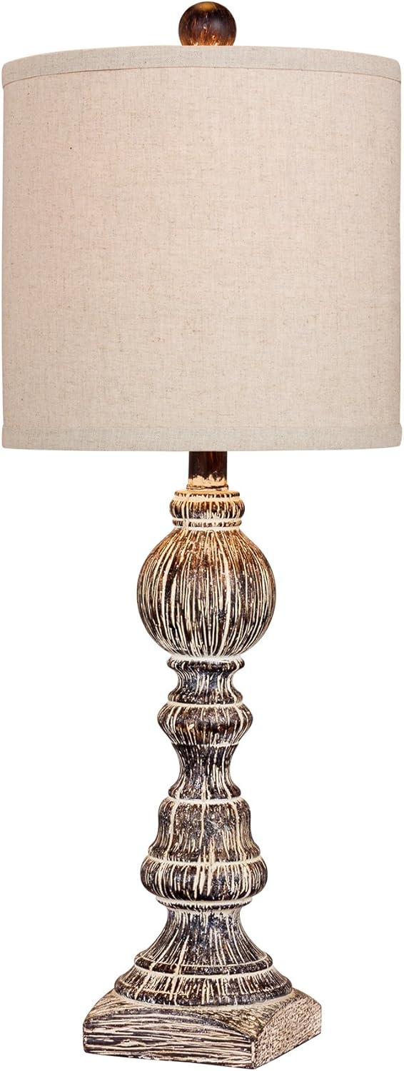 Cory Martin W W-6241CABR Fangio Lighting's 26 in. Distressed Balustrade Resin Table Lamp Finish, Cottage Antique Brown