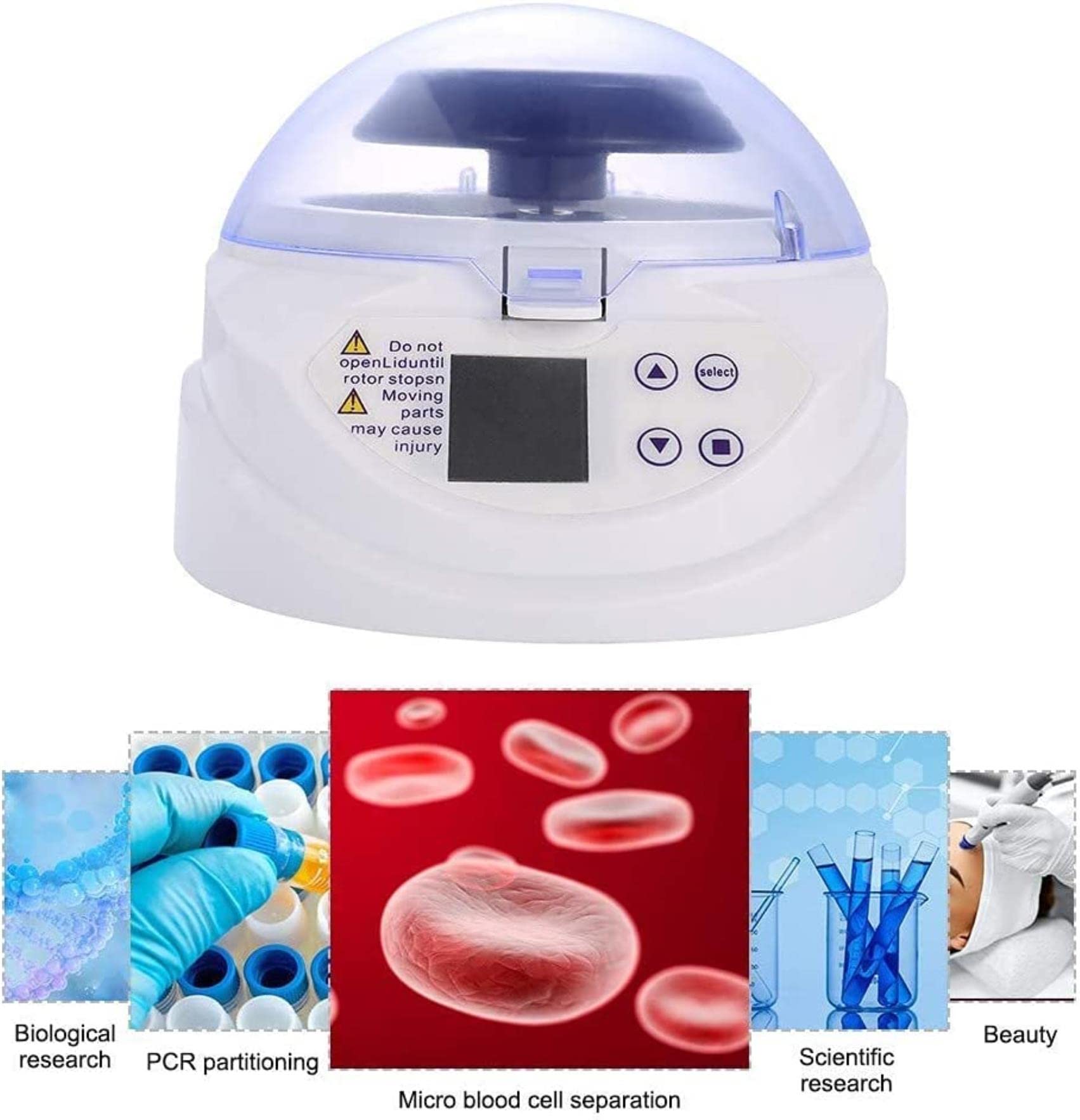 Mini centrífuga de Laboratorio clínico de Escritorio 0~12000RPM Centrífuga eléctrica Ajustable de Alta Velocidad Pantalla LED con Temporizador 0~9999min, Incluye Rotor de microtubo de 8 Posiciones