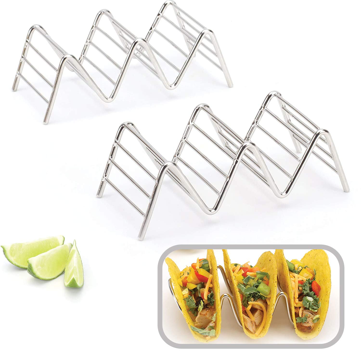 Supporto Per Tacos In Acciaio Inossidabile - Rack Per Panini E Tortillas | Usabile In Forno E Lavastoviglie - Foto 5