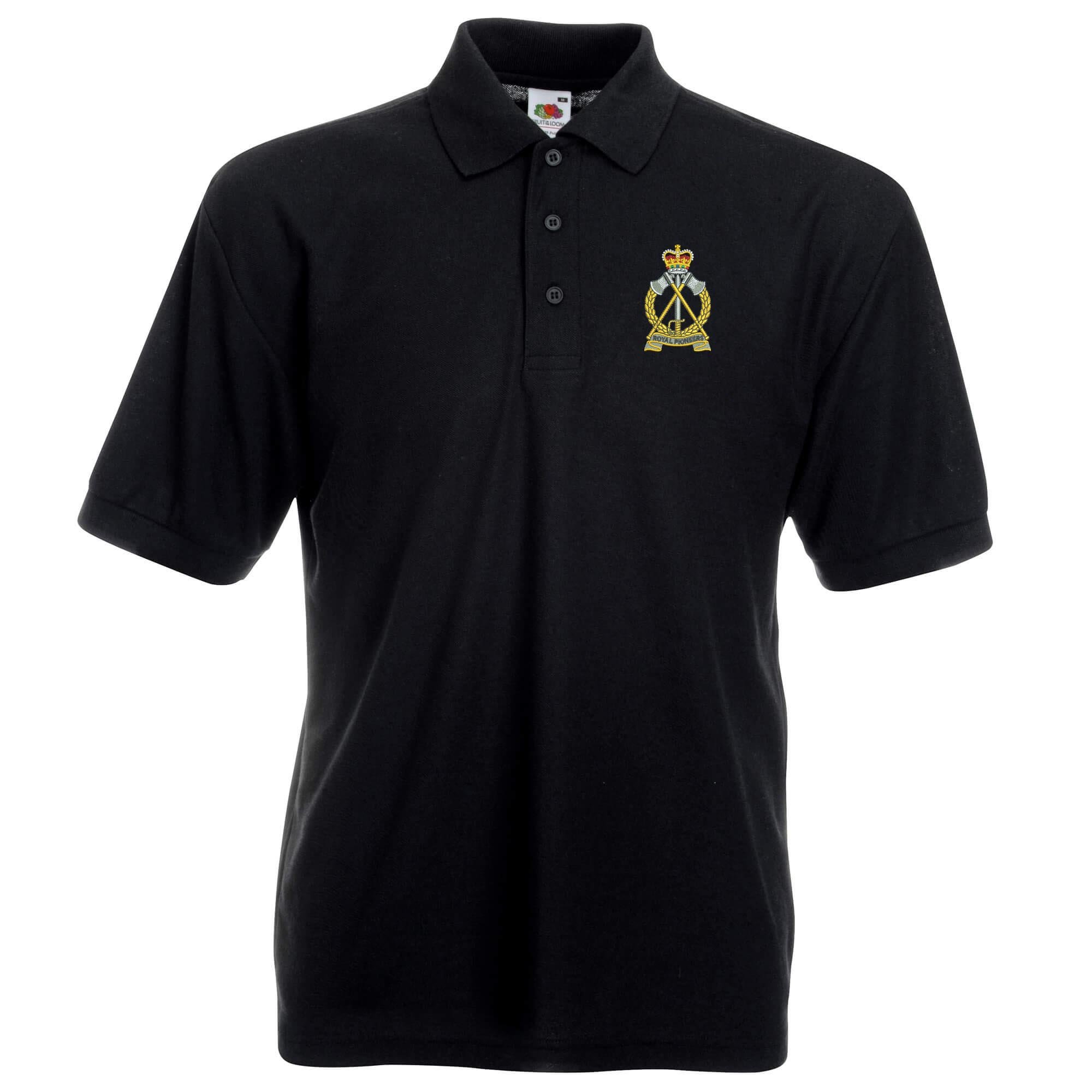 Pineapple Joe's Men's Black Royal Pioneer Corps Embroidered Polo - 2X Large