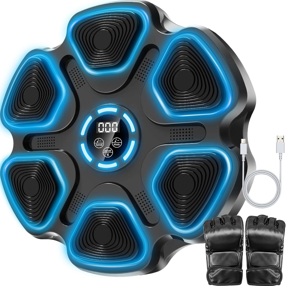 Music Boxing Machine, Large Size Music Punching Machine for Adults Kids, Interactive Boxing Target Wall Mounted with Gloves, Gift for Men, Christmas Gifts