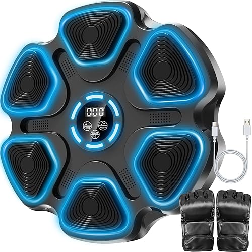 Music Boxing Machine, Large Size Music Punching Machine for Adults Kids, Interactive Boxing Target Wall Mounted with Gloves, Gift for Men, Christmas Gifts