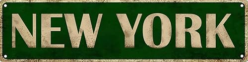 New York Street Sign Retro Funny Wall Decor Metal Tin