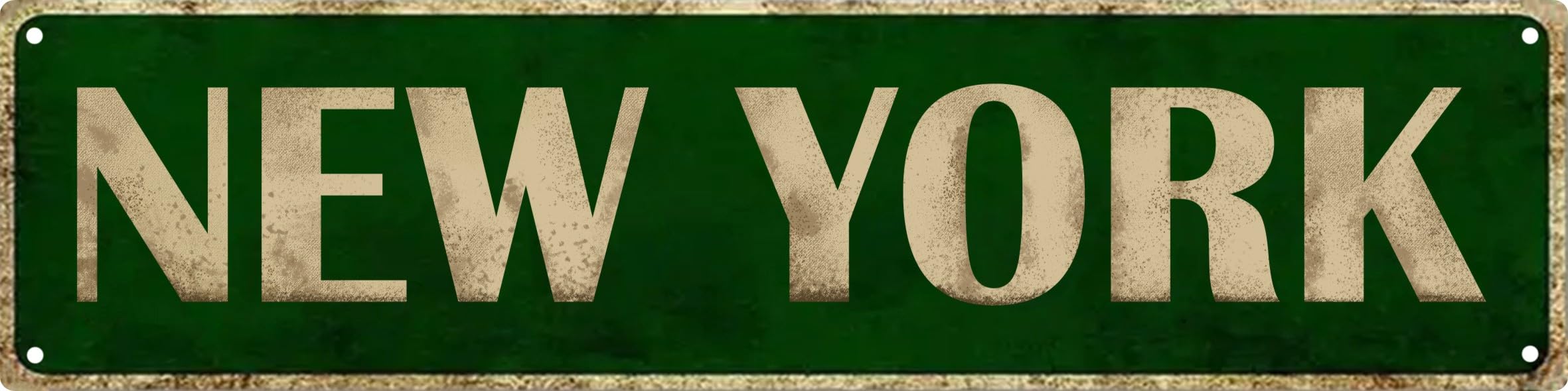 New York Street Sign Retro Funny Wall Decor Metal Tin Signs Fall Season Horror Theme Inappropriate Humor Bar Home College Dorm Decor 4x16 Inch