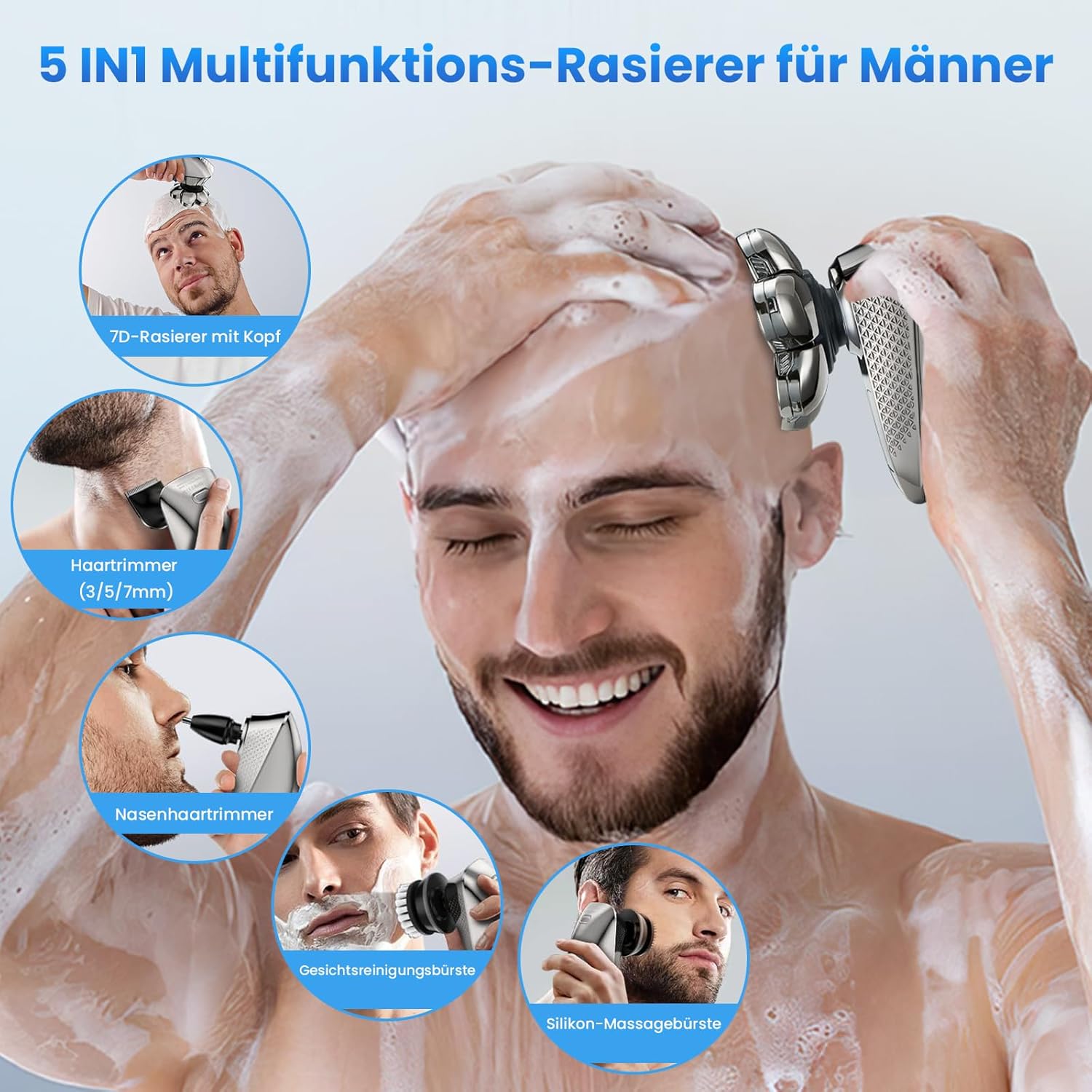 Man using the 5-in-1 functions of the JoyGeek CA32 razor