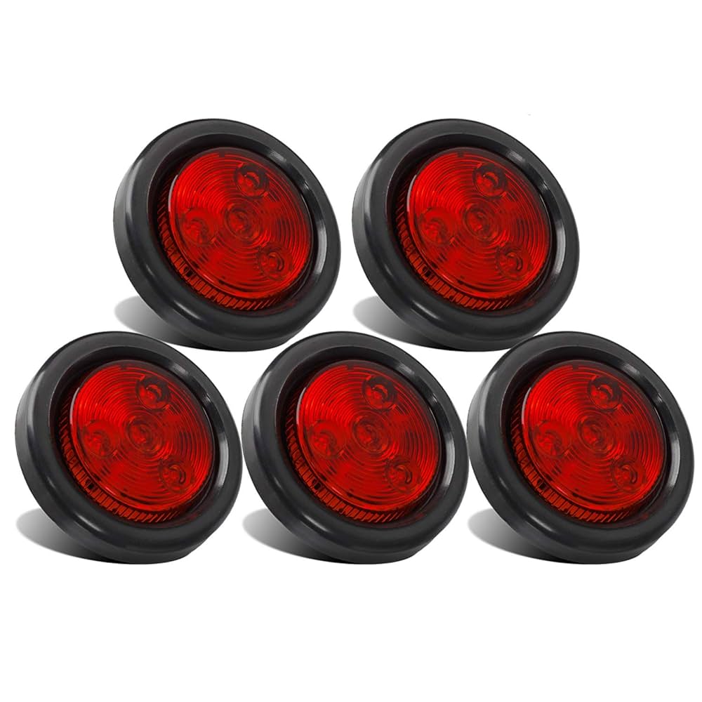 Amazon.com: Partsam 5pcs 2 inch Red 4 LED Round Sealed