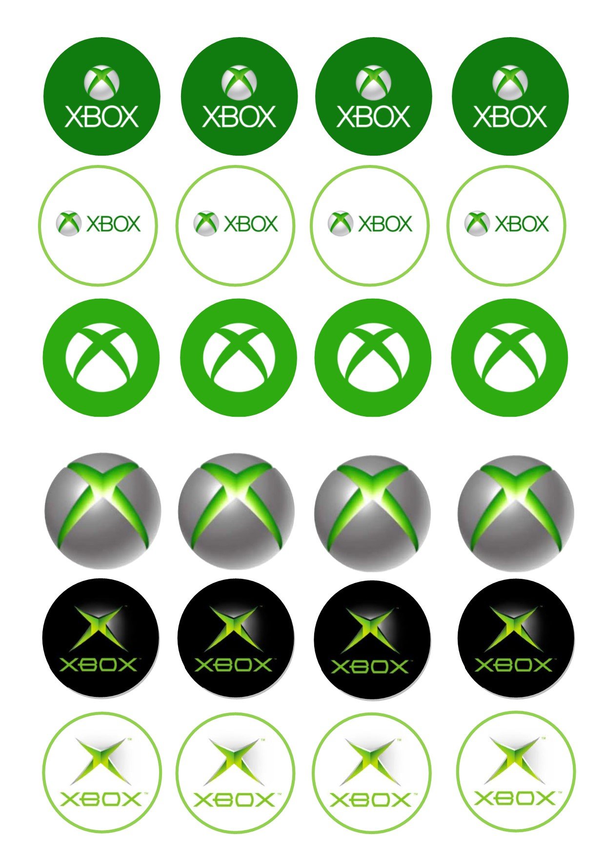 24 Cake Toppers 4cm On Icing - X Box X Box one 360