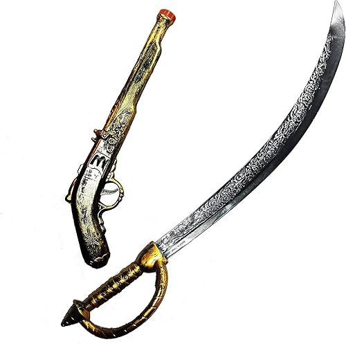 Juego de espada de pirata Joyin de 28 pulgadas y pistola de pirata de 16 pulgadas de juguete