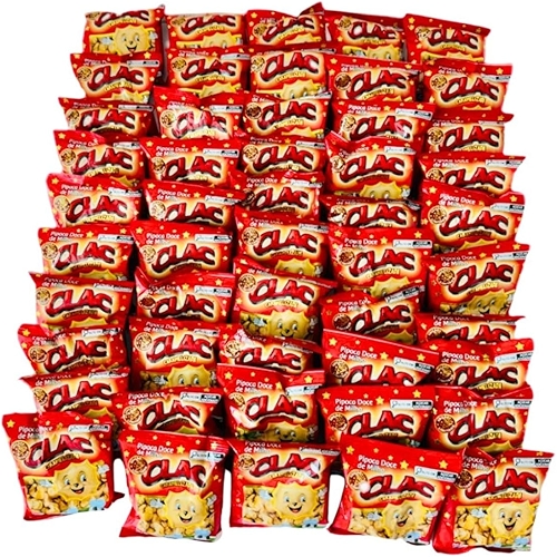 Pipoca Doce Caramelizada, 50 Unidades, 20g Cada, Clac