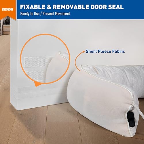 Miniatura 45 de MAGZO - Tapón de ruido para puerta; bloqueador de corrientes de aire, reductor de ruido, tapón de aire resistente para la parte inferior de la Marrón