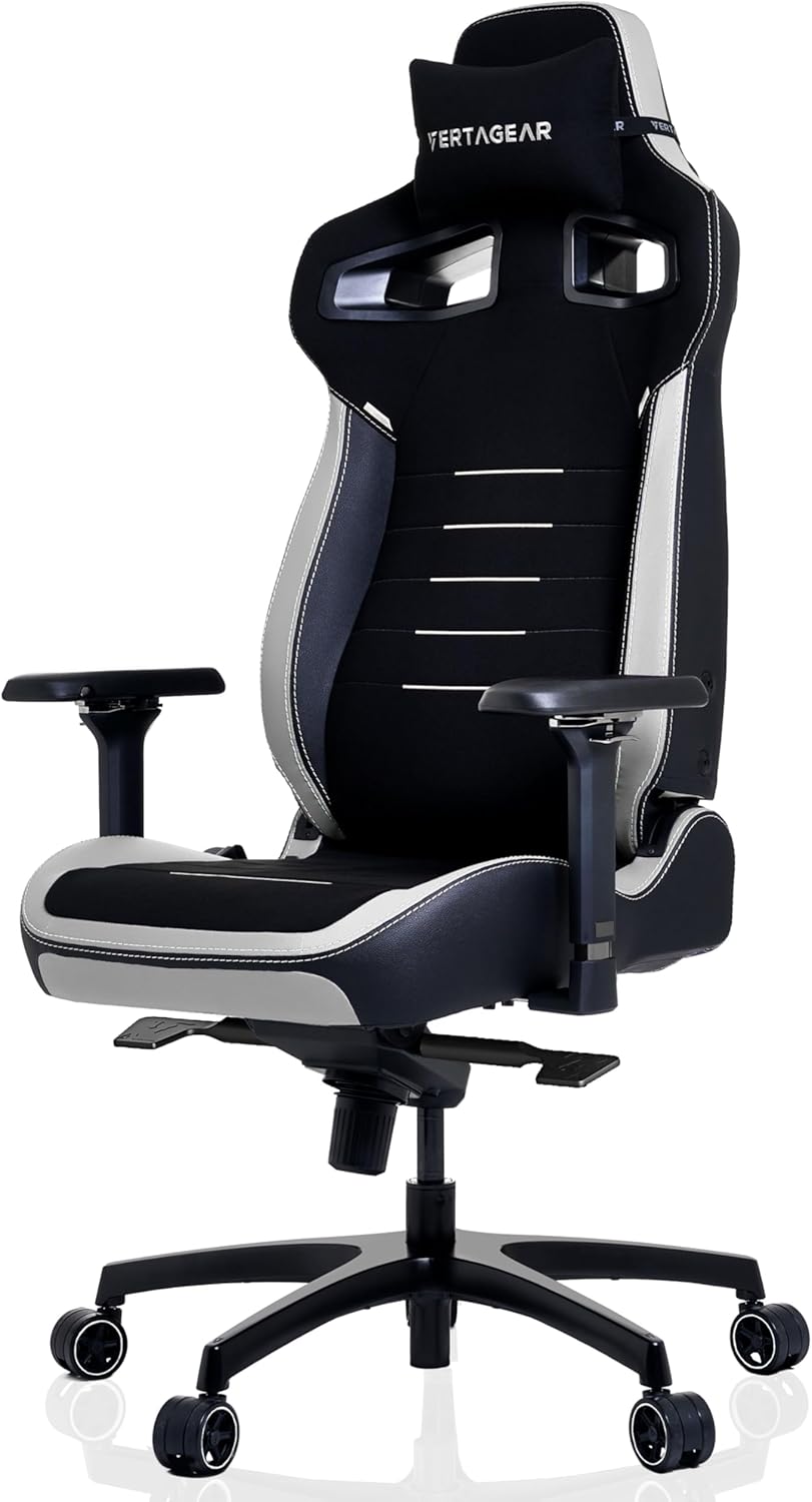 Vertagear PL4800 Ergonomic Big & Tall Gaming Chair Featuring ContourMax Lumbar & VertaAir Seat Systems - RGB LED Kits Upgradeable - Carbon Black