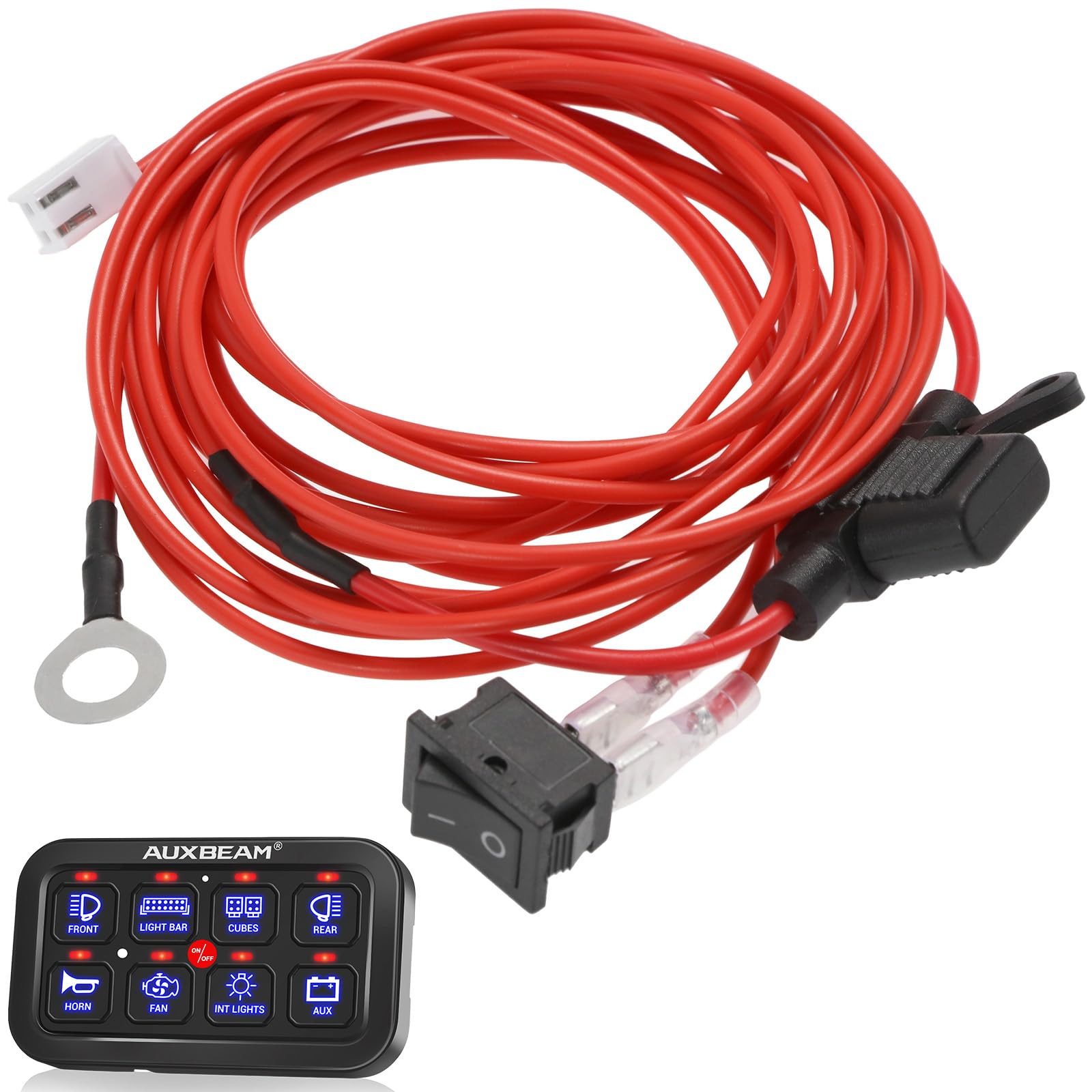 Amazon.co.jp: Auxbeam ユニバーサル ACC 電源配線ハーネス 6.6フィート 20AWG 2ピン ACC 電気ワイヤー オンオフスイッチ&5Aヒューズ付き  ACC 電源ワイヤスイッチパネル 6812 ギャングスイッチパネルケーブル : 家電＆カメラ