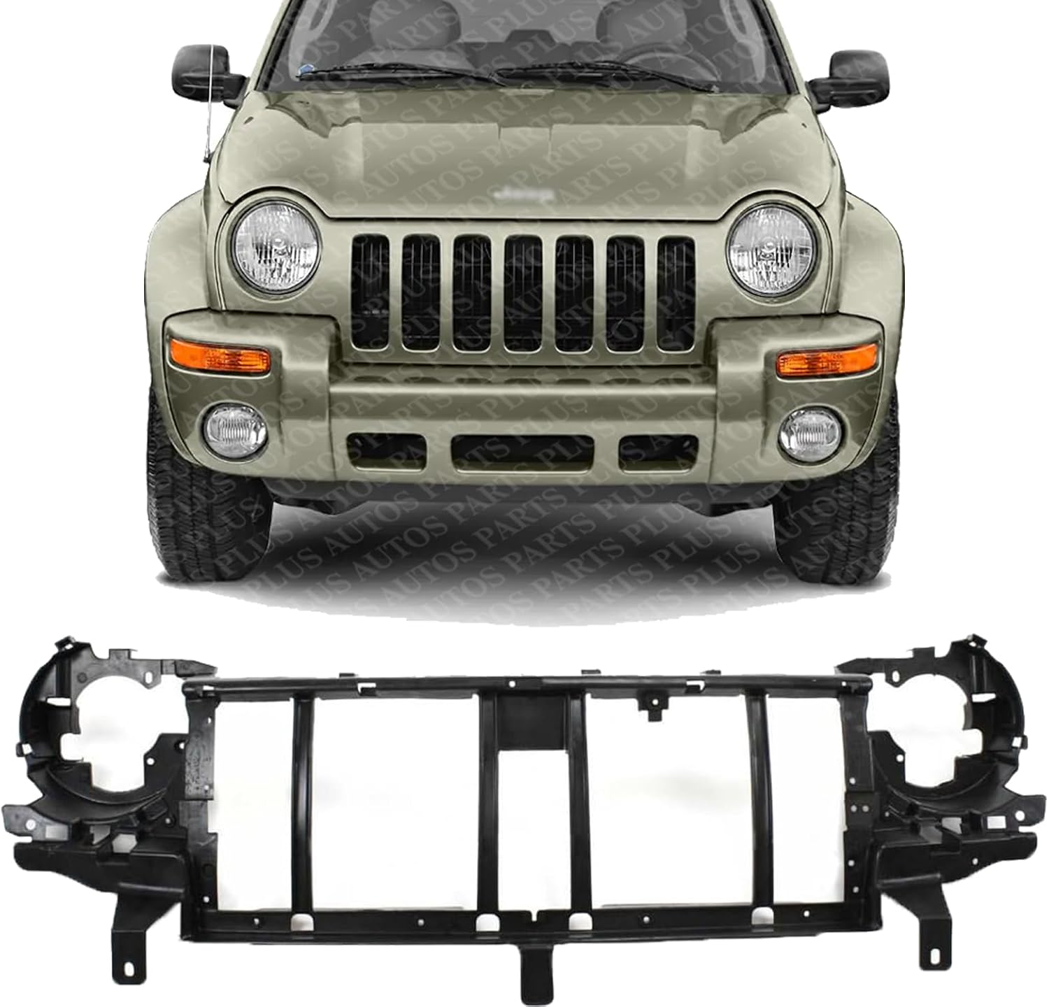 AUTOS PARTS PLUS Front Header Panel Plastic Direct Replacement Compatible With 2002-2004 Jeep Liberty CH1220118 55155800AF