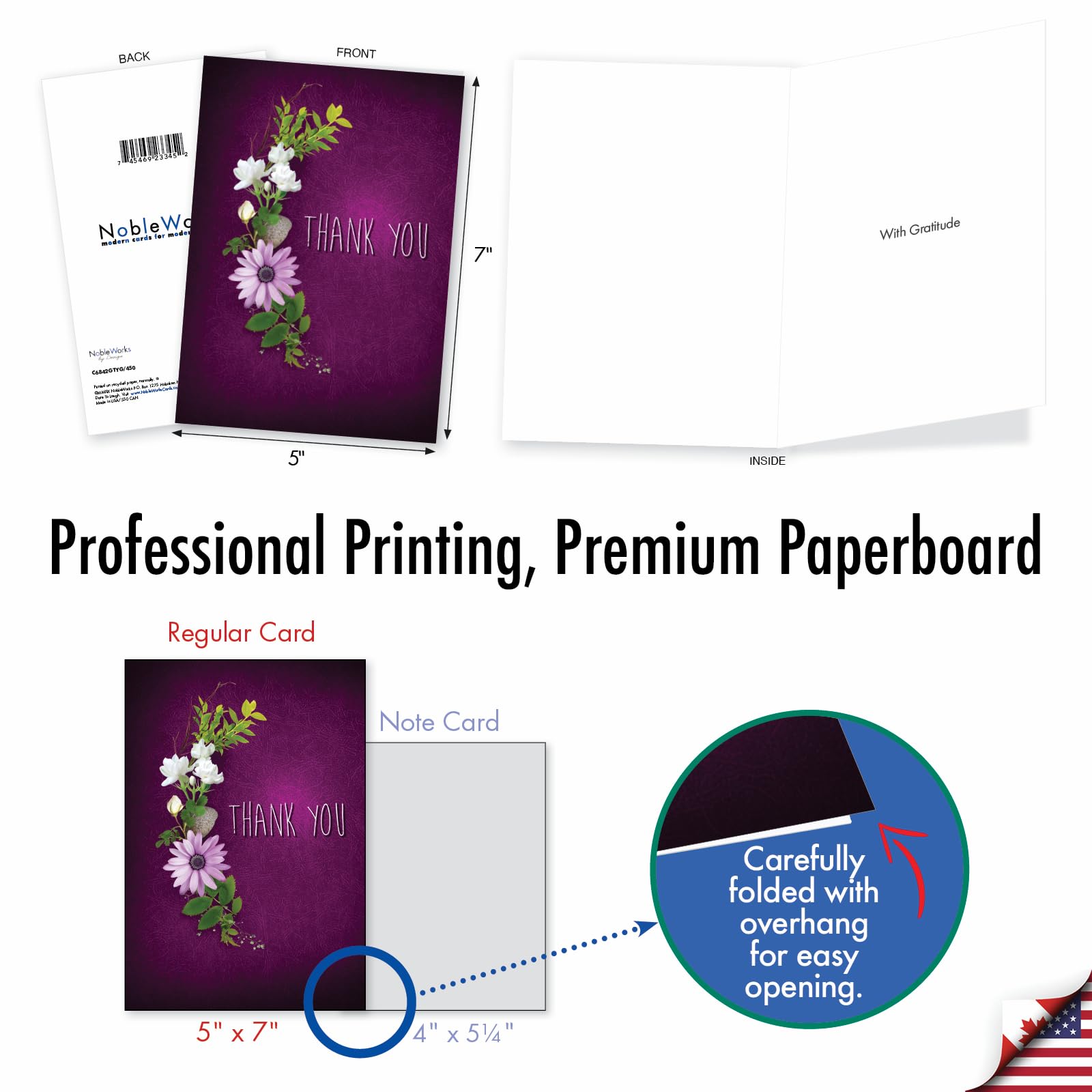Amazon.com : The Best Card Company Thank You Greeting Card with 5