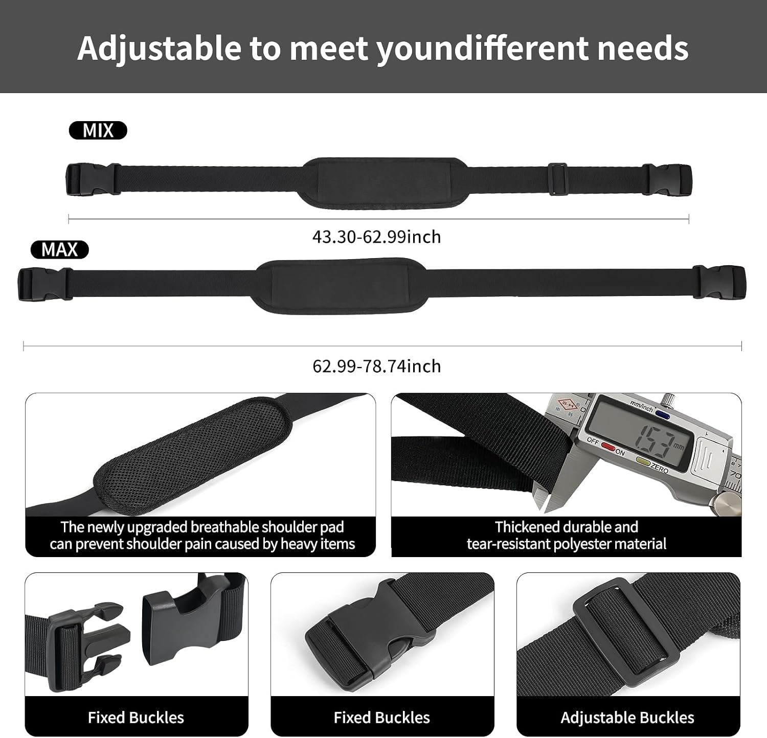 Adjustable Chair Carry Strap, 3 Pack