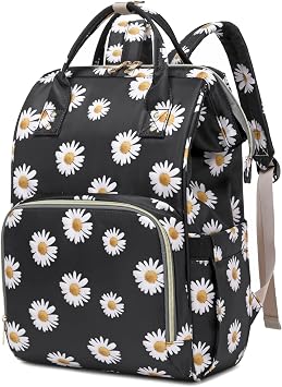 Daisy Laptop Backpack for Womens Girls, College Backpacks School Bag Bookbag 15.6 Inch Computer Backpack Black