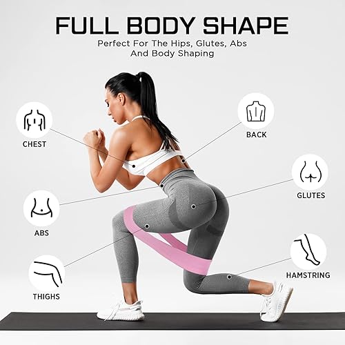 Miniatura 3 de 24 bandas de resistencia de tela para entrenar fuerza, bandas de ejercicio para mujeres y hombres, bucle de resistencia para piernas y glúteos,