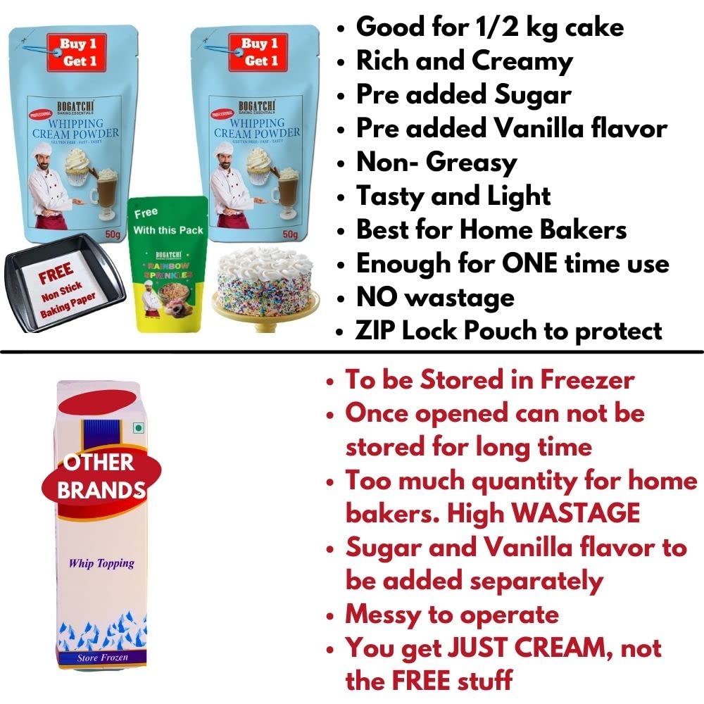 Buy BOGATCHI Whipping Cream Powder, Whipping Cream for Cake, Premium Whipping Cream Powder, Rich