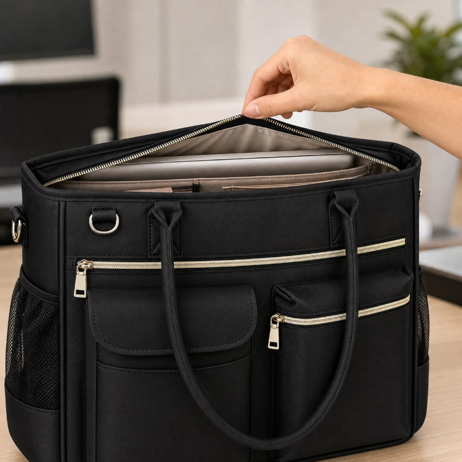 Borsa da Lavoro con Tasche Multiple Leggera Borsa Computer con Tasca Esterna Pratica nsegnanti, Infermieri, Ufficio, Viaggi Brevi, Scuola