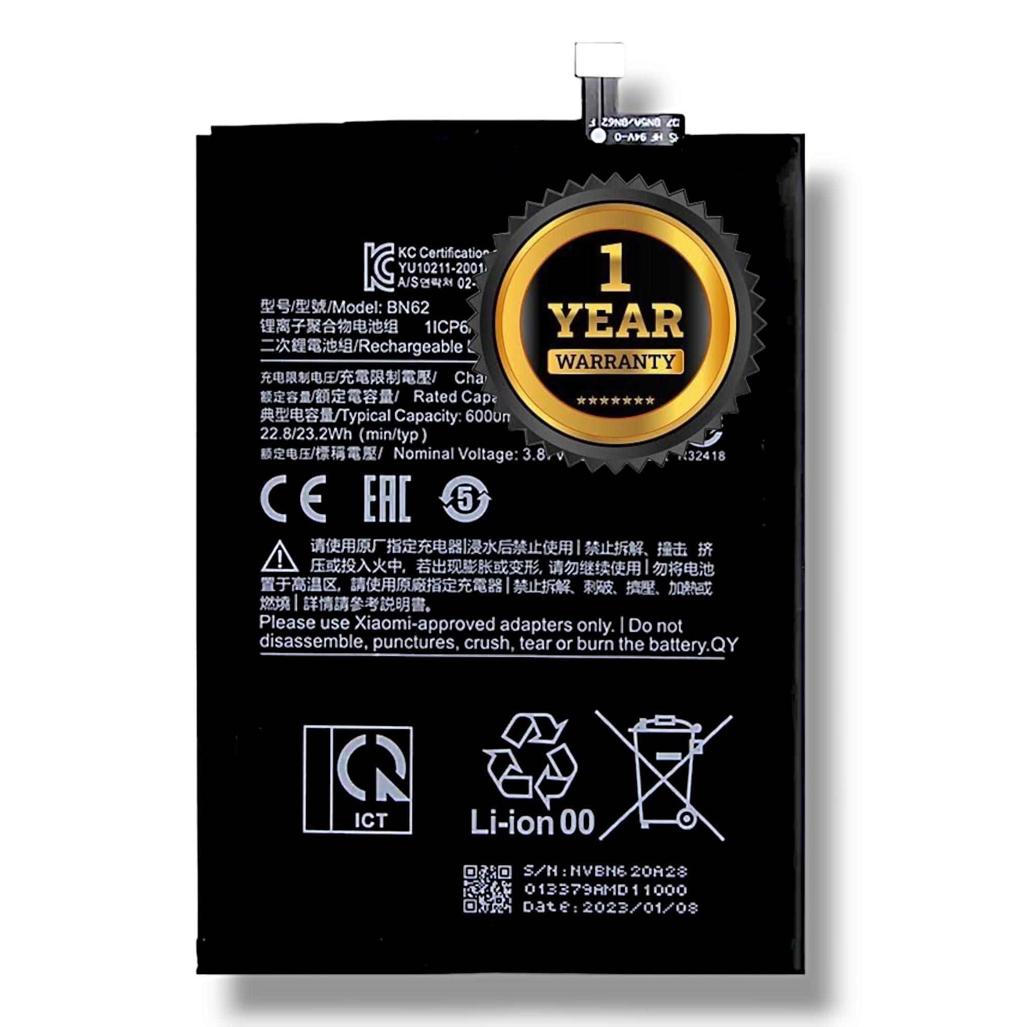 Accelbyte Original BN62 Replacement Part Compatible for Redmi Note 9 4G / Redmi 9T / Redmi 9 Power/Poco M3 M2010J19SC, J19S 6000mAh with 1 Year Warranty (B0DDHB5W85) Amazon Price History, Amazon Price Tracker