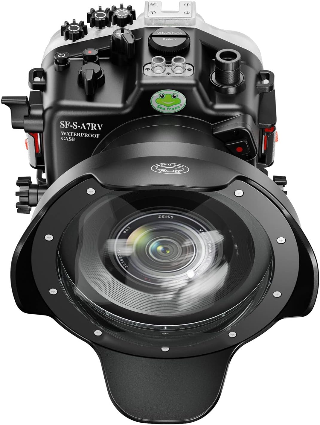 Seafrogs Underwater Housing for Sony A7R V A7R5+ Wa005F Dome Port Kit [40M/130Ft] Waterproof Case for Sony Ilce-7R V with Fe 16-35Mm F/4, 28-70Mm F3.5-5.6, 12-24Mm F4 G Lens-Black
