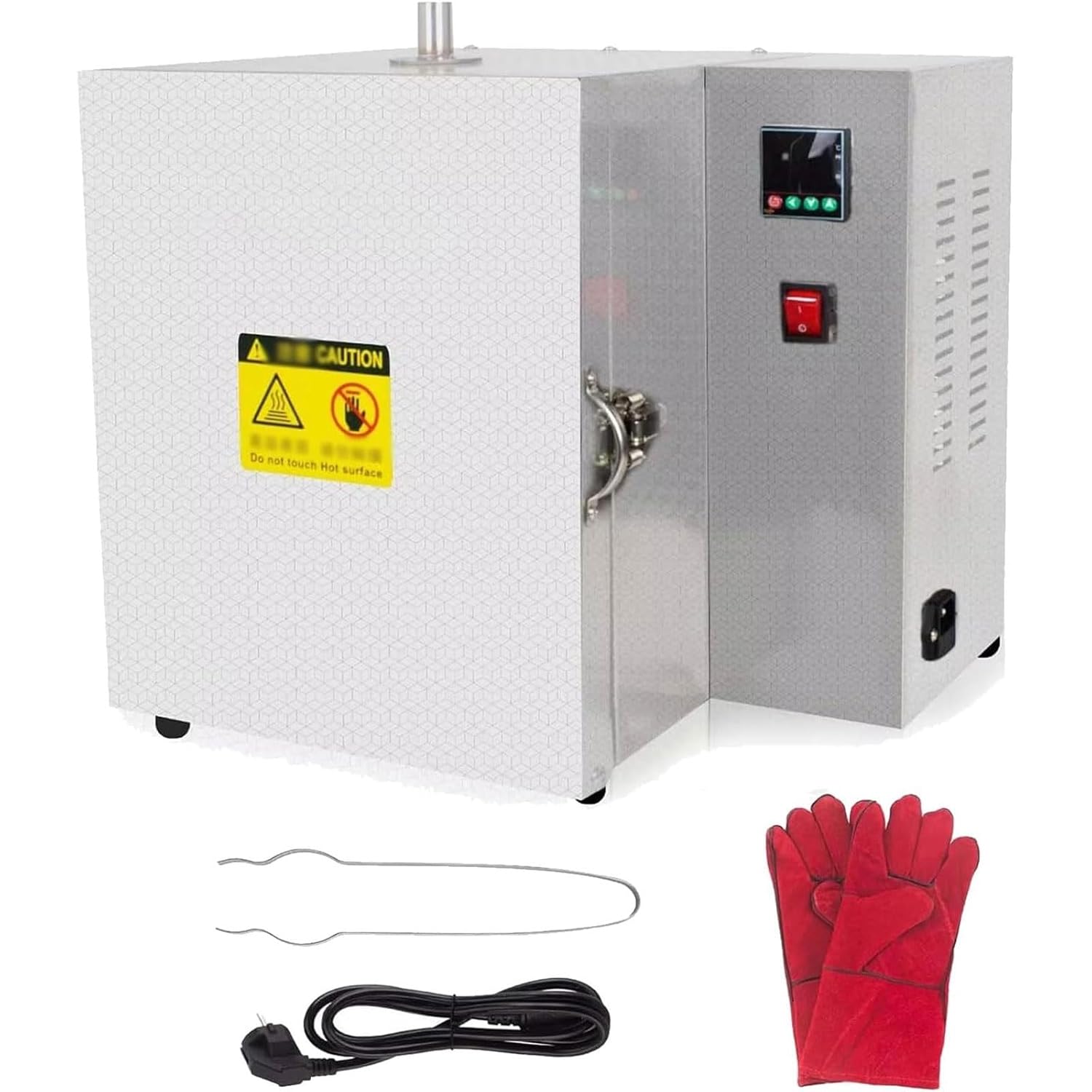 電気窯炉、1500W 工業用ジュエリー鋳造バーンアウト炉、ペンチと手袋付き、最高温度800℃、デジタルPID制御、ワックス/石膏型オ