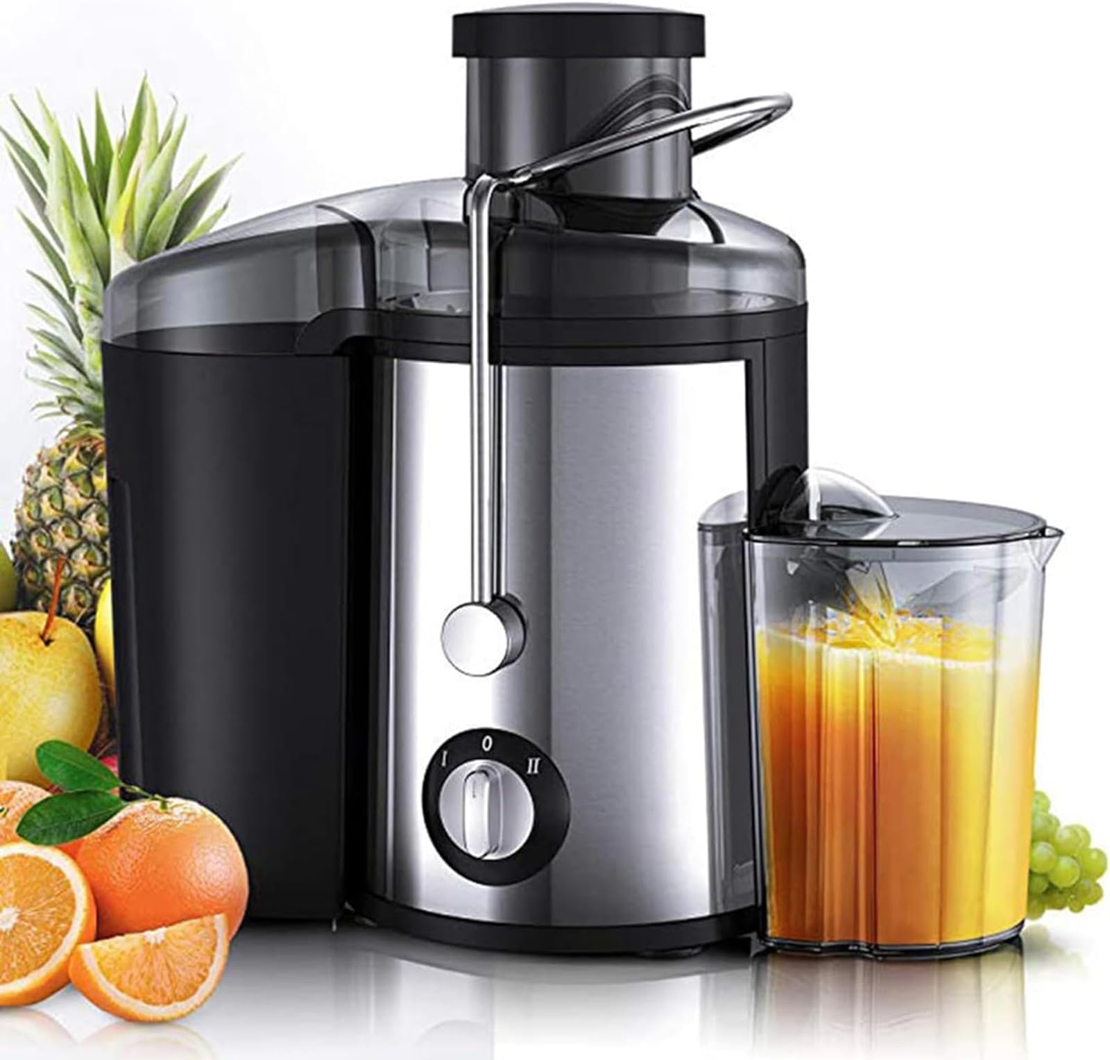 Presse-agrumes automatique, 800 W, réglage de la vitesse, protection contre la surchauffe, capacité 450 ml, pour grenades, oranges, citrons, mandarines