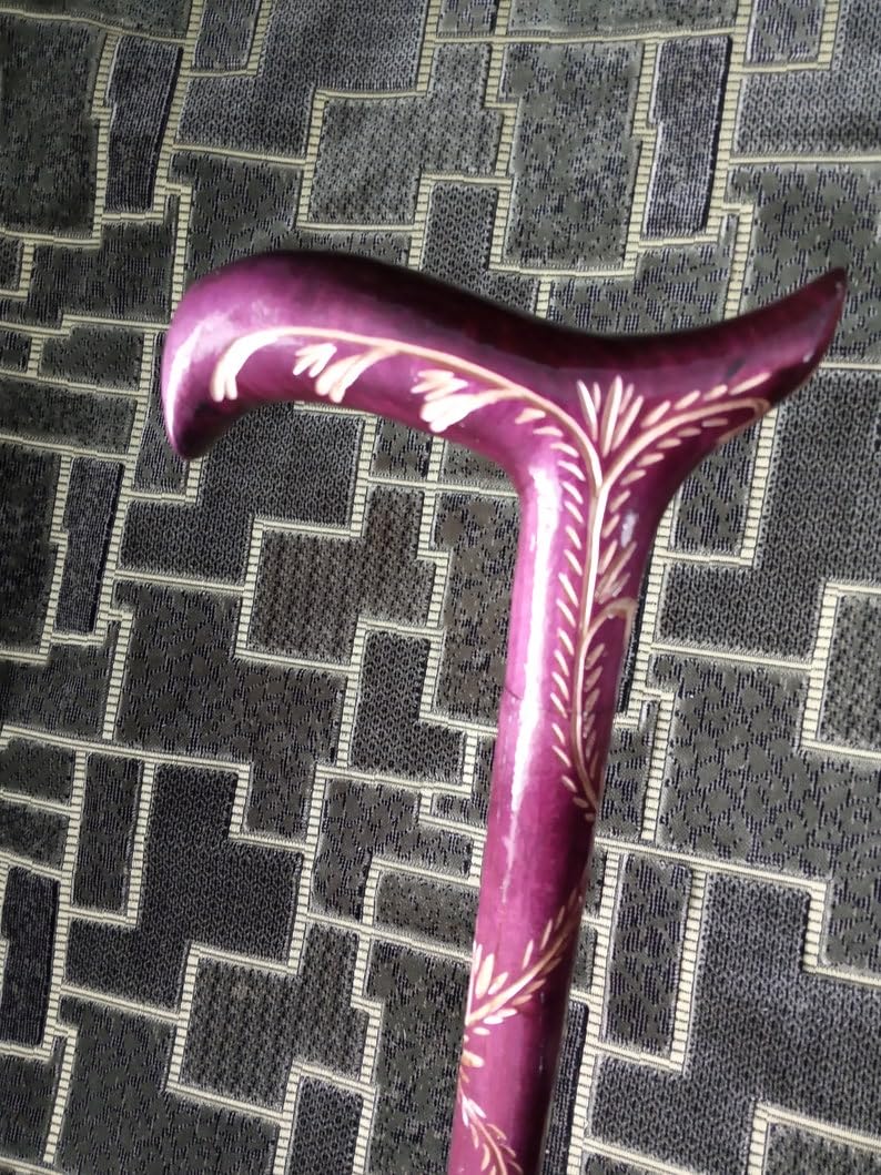 Canna di legno viola per le donne Manico intagliato e personale Bastone da passeggio da donna Intagliato a mano Bastone da trekking Canna da passeggio Regalo per escursionista