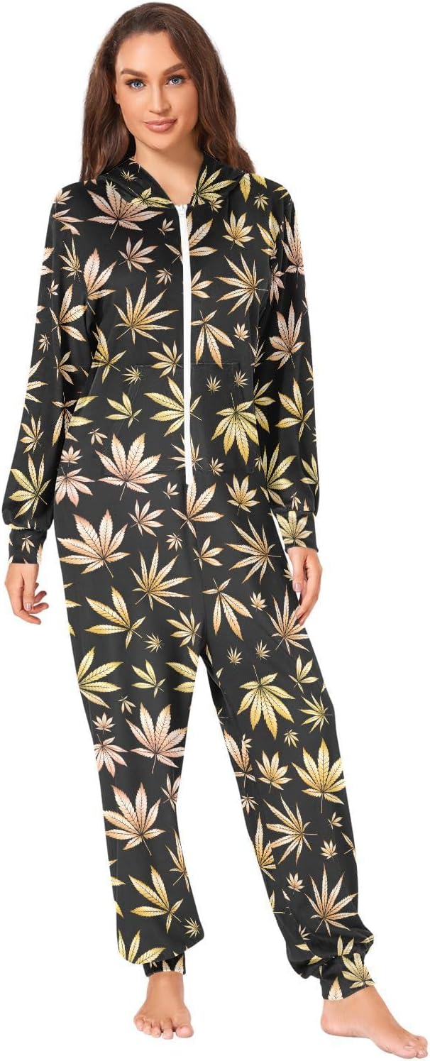 Fisyme Green Alien Adult Onesie Pajamas for Women Men Long Sleeve One-Piece Costume Sleepwear Jumpsuit - Image 2