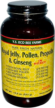 YS Royal Jelly, Pollen, Propolis & Ginseng in Honey 19.5 Fl. Oz Liquid