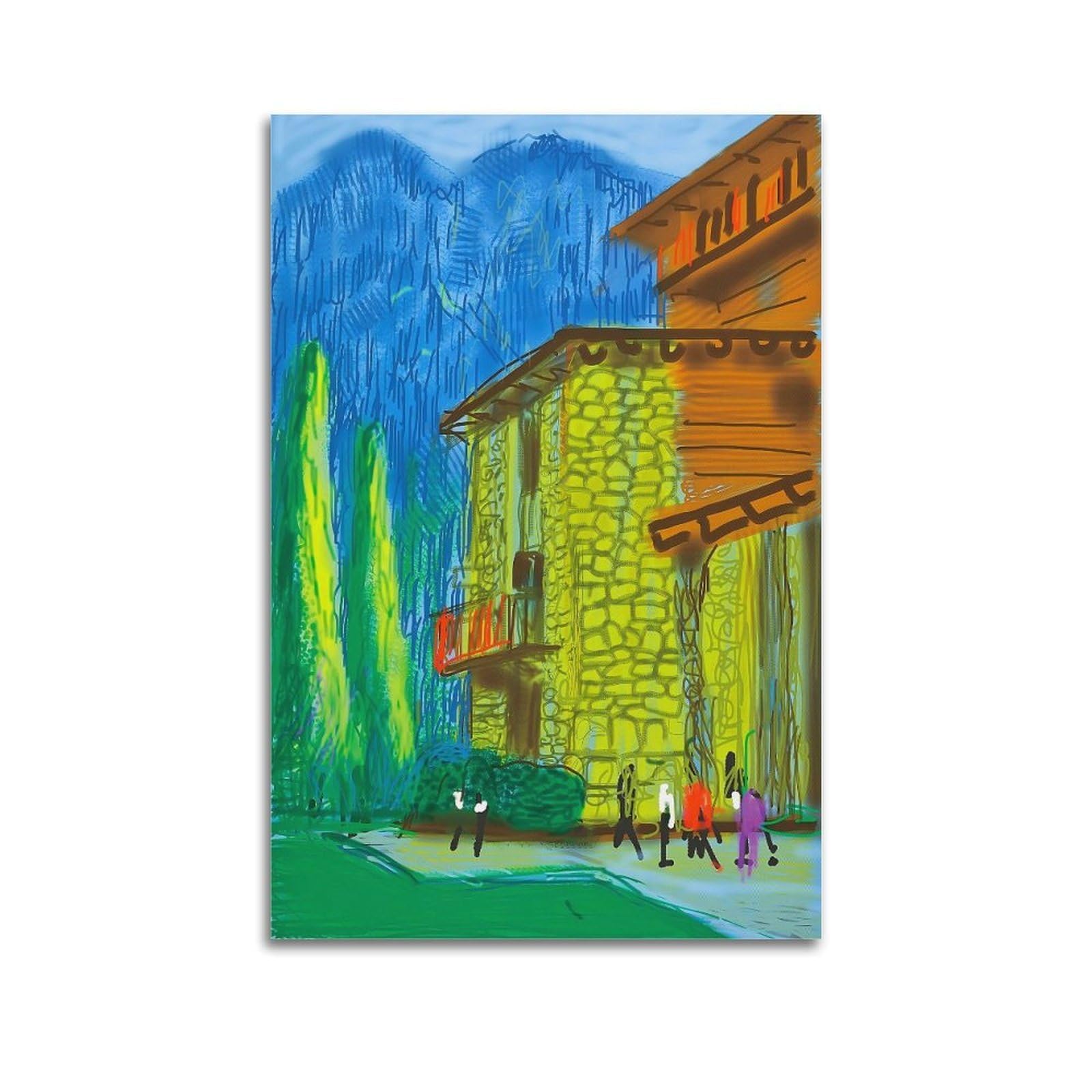 JoenTdrn David Hockney Vintage Abstract Aesthetic Canvas Wall Art Print Home Decor for Bedroom Living Room12x18inch(30x45cm) Unframe-style