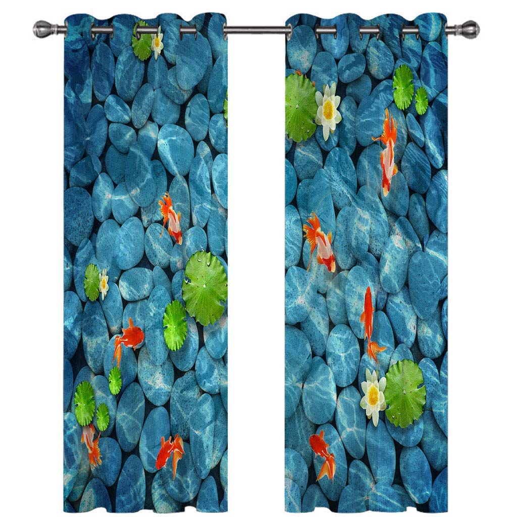 Draperies Intérieurs Occultantes Rideau 3D Carpes Koï