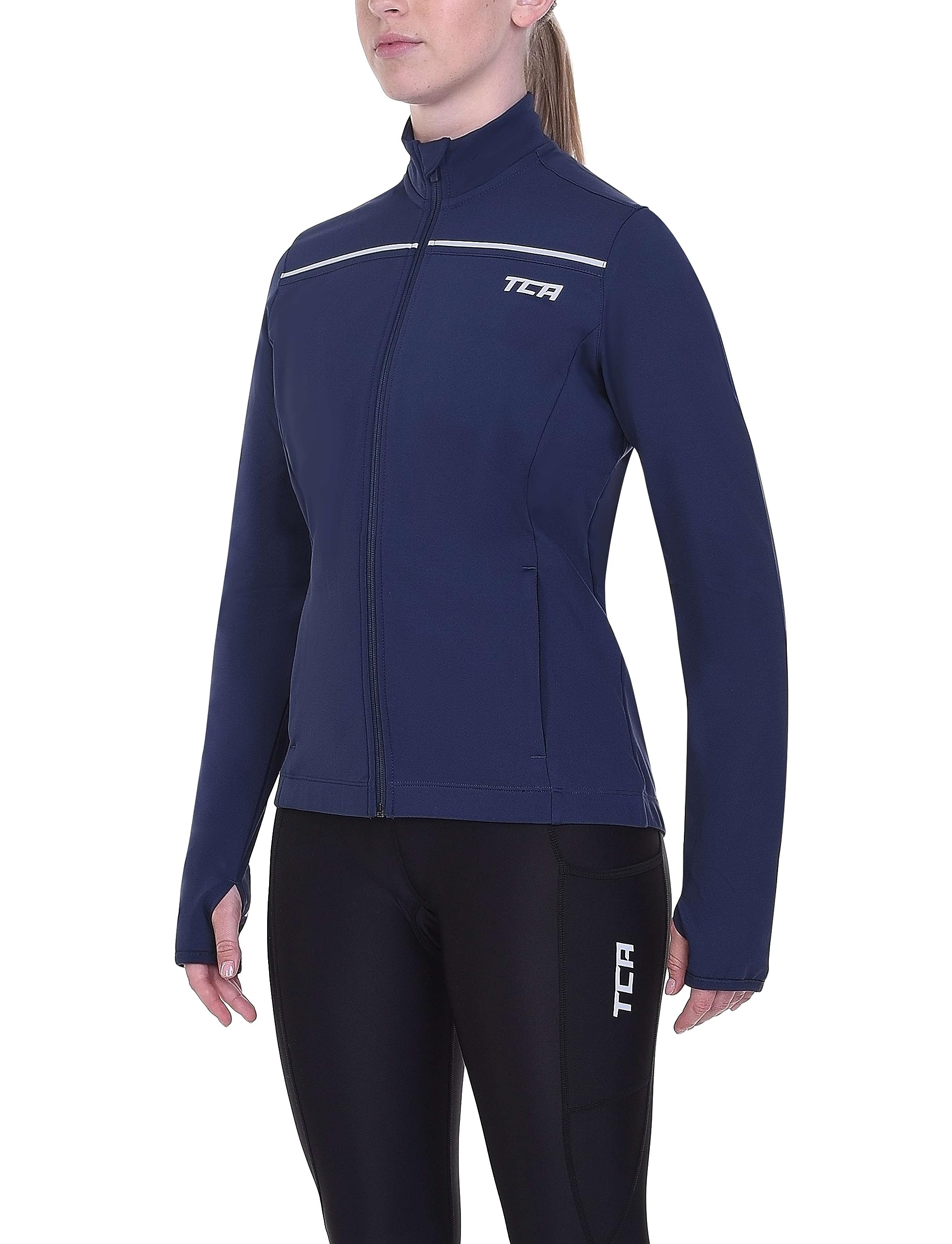 TCA Chaqueta Térmica de Ciclismo y Running para Mujeres, Reflectante, Transpirable y Cortaviento, con Bolsillos con Cierre